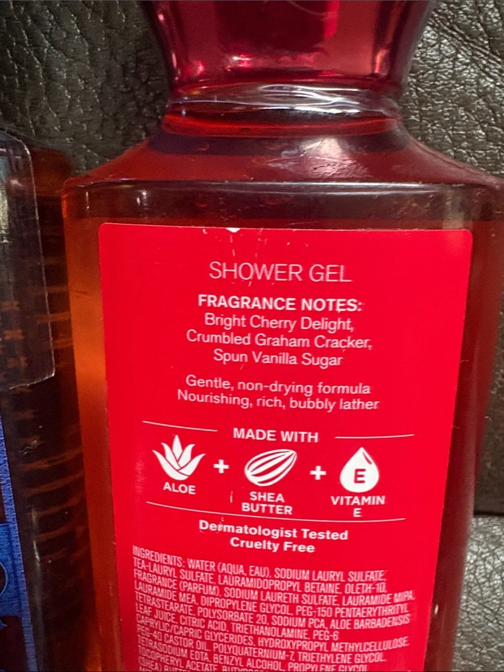 Bath and body shower gel set in sugared cherry crisp and blueberry sugar pancake